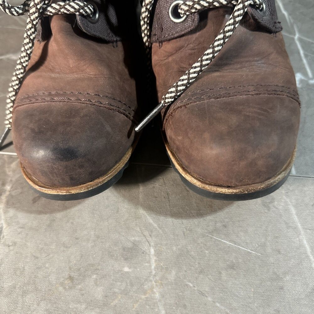 Sorel PDX Wedge Joan Arctic Brown Leather & Canvas Boots Women’s Size 8 B16 - Picture 3 of 11